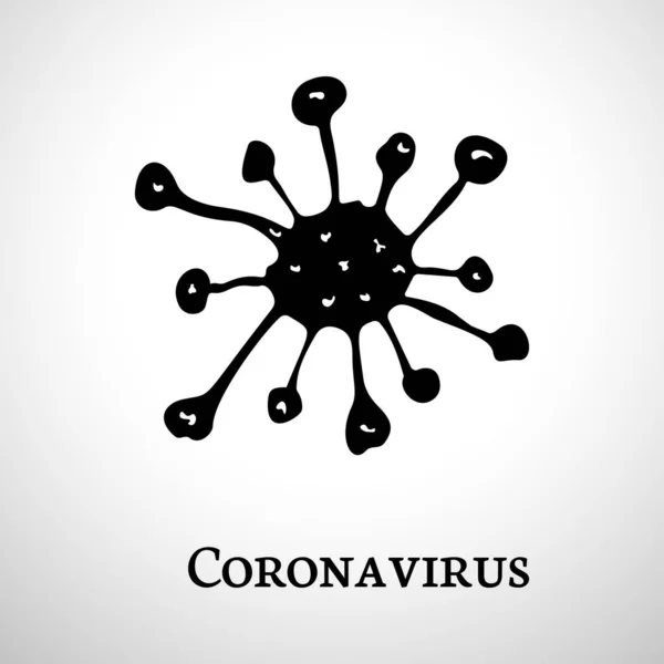 Icona doodle Coronavirus 2019-nCoV — Vettoriale Stock