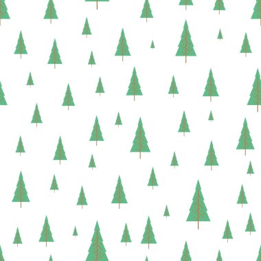 Seamless pattern with colored trees