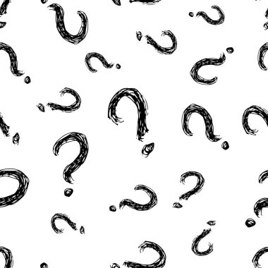 Karalama soru işareti olan kusursuz desen