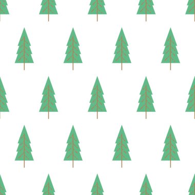 Seamless pattern with colored trees