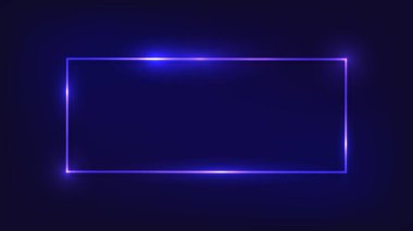 Parlak efektli neon dikdörtgen çerçeve 