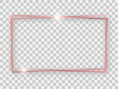 Double rose gold shiny 16x9 rectangular frame