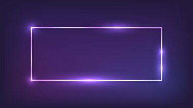 Parlak efektli neon dikdörtgen çerçeve 