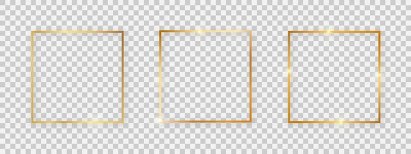 Cadres carrés brillants avec des effets lumineux — Image vectorielle