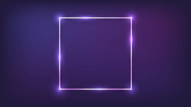 Parlak efektli neon kare çerçeve