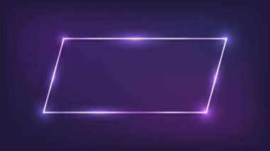 Parlak efektli neon dikdörtgen çerçeve 