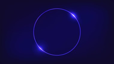 Parlak efektli neon yuvarlak çerçeve