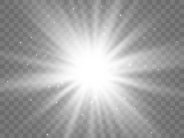 Światło słoneczne na przejrzystym tle — Wektor stockowy