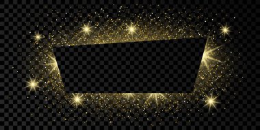 Işıltılı altın trapezyum çerçeve