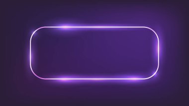 Parlak efektli neon dikdörtgen çerçeve 