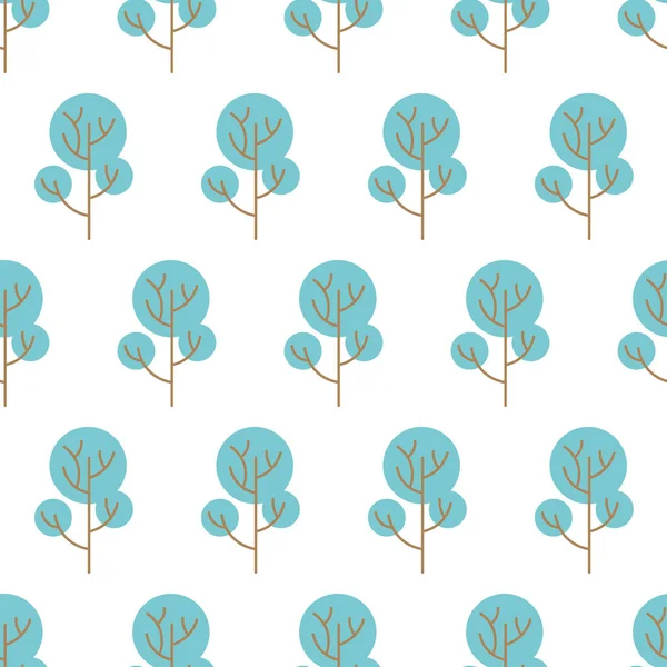 Naadloos patroon met gekleurde bomen — Stockvector
