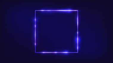 Parlak efektli neon kare çerçeve