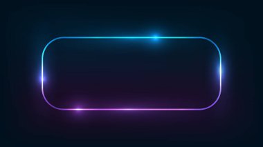 Parlak efektli neon dikdörtgen çerçeve 