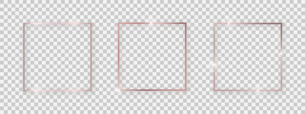 Cadres carrés brillants avec des effets lumineux — Image vectorielle