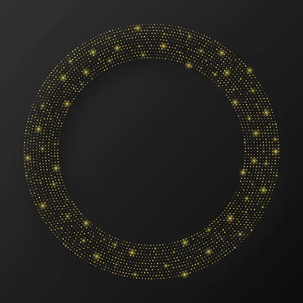 Абстрактный золотой светящийся полутоновый пунктирный фон — стоковый вектор