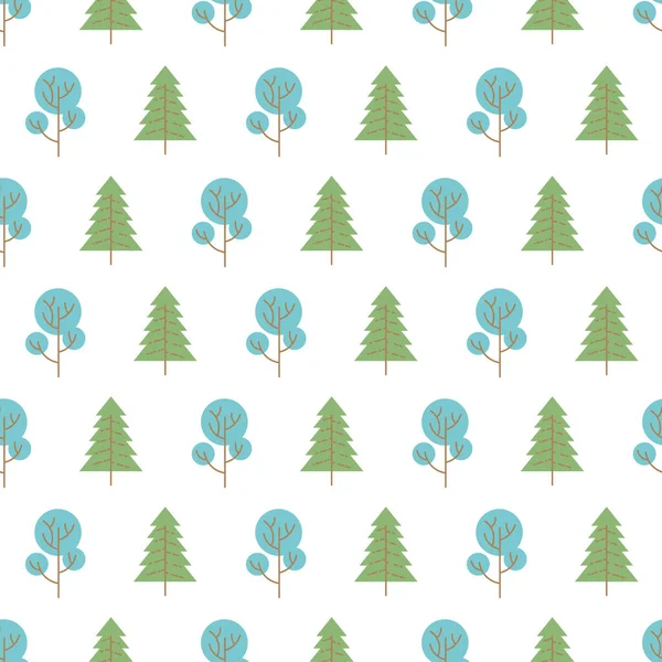 Seamless pattern with colored trees — 图库矢量图片