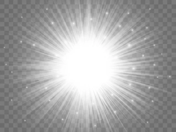 Luz solar sobre un fondo transparente — Archivo Imágenes Vectoriales