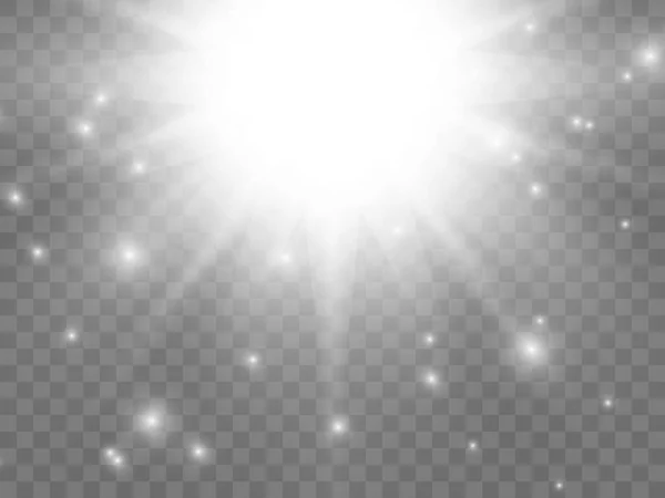 Солнечный свет на прозрачном фоне — стоковый вектор