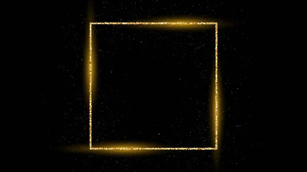 Золота квадратна рамка з блискітками — стоковий вектор