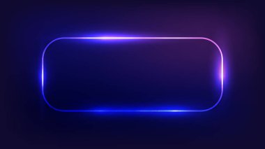 Parlak efektli neon dikdörtgen çerçeve 