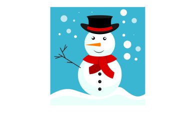 Kardan adamla yılbaşı kartı.