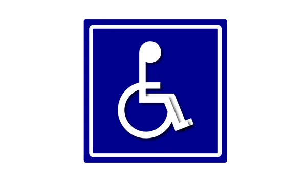 Persona con discapacidad de señal cuadrada — Archivo Imágenes Vectoriales