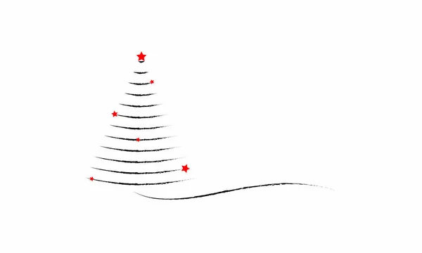 Desenho de plano de árvore de Natal — Vetor de Stock