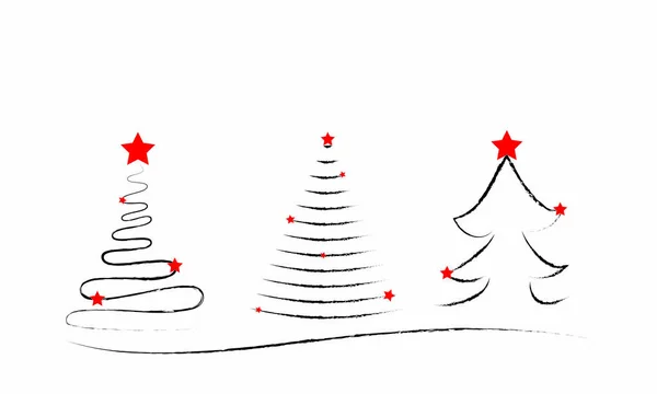 Drie kerstbomen — Stockvector