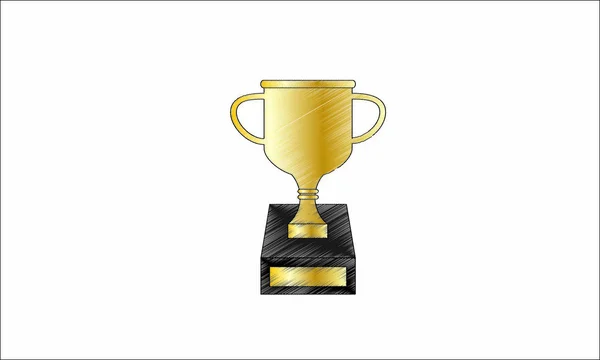 Trofeo de Copa Campeón. Icono de trofeo con copa campeona — Vector de stock