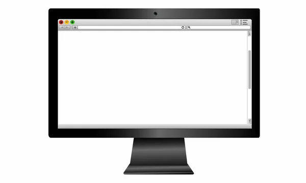 Ordenador con ventana de aplicación en blanco — Vector de stock