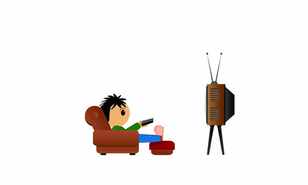 La persona que mira la televisión — Archivo Imágenes Vectoriales