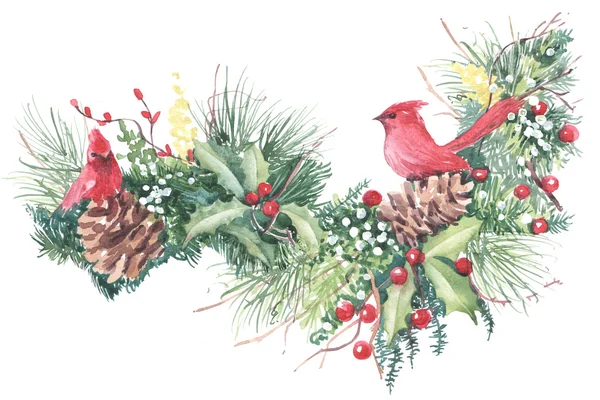 Téli ünnepek akvarell illusztrációja — Stock Fotó