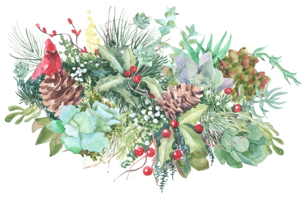 Kış tatil suluboya çizimi