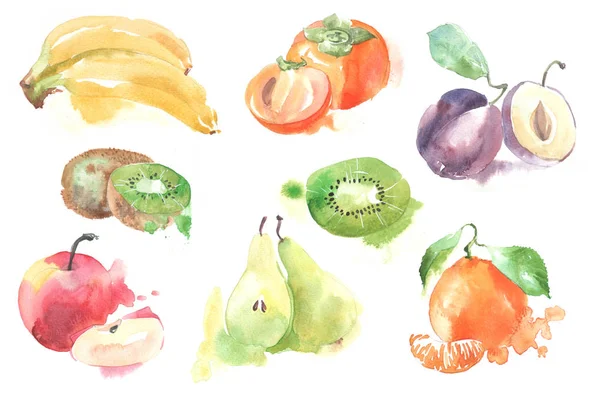 Meyve sulu boya stilinde kümesi. İzole. 