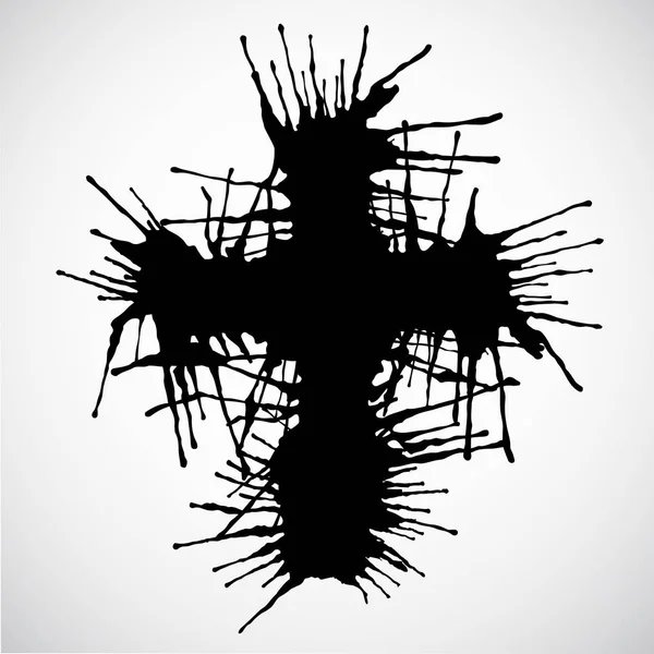 Cross in grunge style — Stock Vector