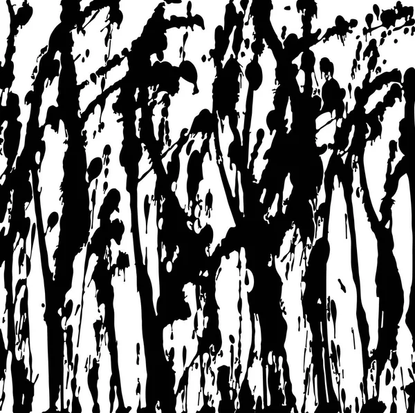 Spritzer schwarzer Tinte, grunziger Hintergrund, inky Textur — Stockvektor