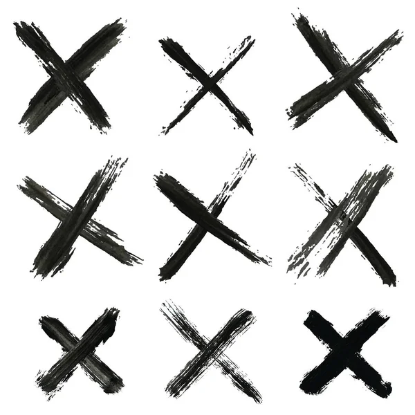 Set of grungy crosses — Stock Vector