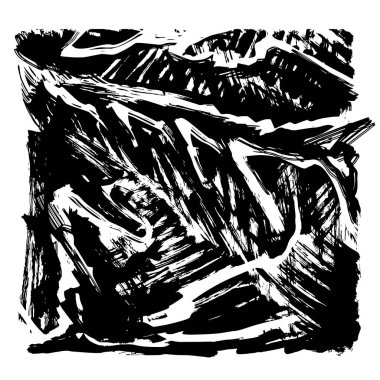  Siyah doku bir fırça ile boyalı. Vektör mürekkep grunge adam