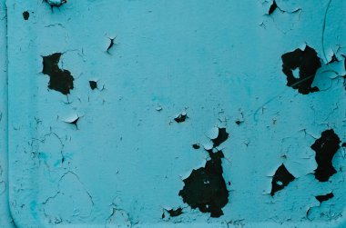 Çatlak mavi boyanmış metal doku geriye doğru