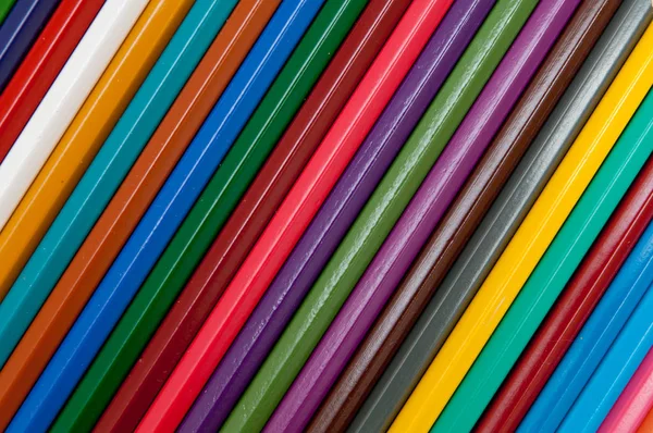 Color pencils isolated on black background close up — Stock Photo, Image