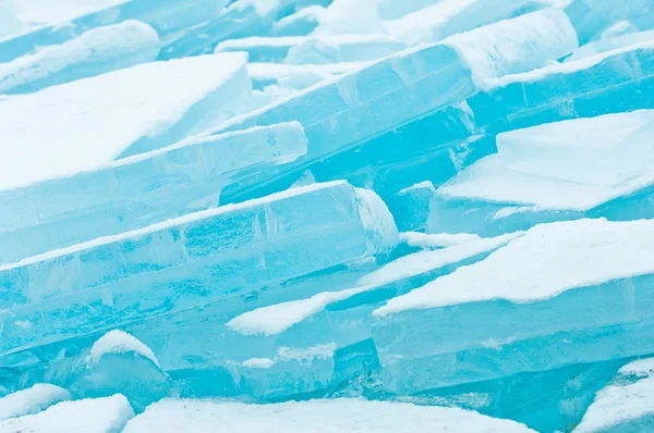 Téli táj fagyasztott jégtakaró jég úszó és más — Stock Fotó