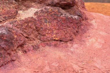 Bauxite mine raw bauxite on surface clipart