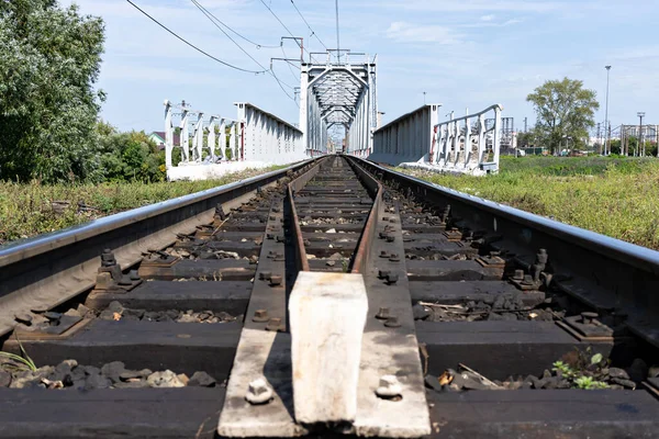 Rails Ferroviaires Sur Pont — Photo