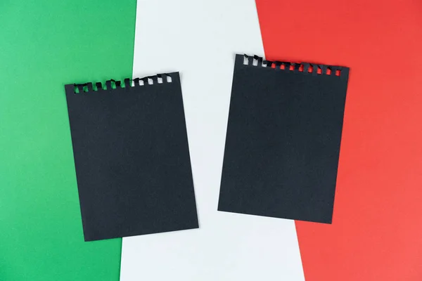 Černá Listina Itálie Truchlení Zákaz Sankce Politika Černý List Notebooku — Stock fotografie