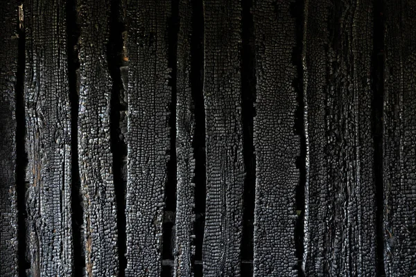 Wall Charred Boards Fire — Stock Photo, Image