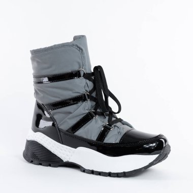 Gri Puffy Demi Sezonluk Sıcak Kadın Atletik Ayakkabı