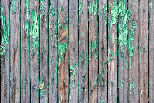 Velhas Tábuas Madeira Com Descascamento Tinta Verde Tinta Verde Vai — Fotografia de Stock