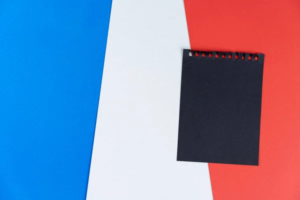 프랑스를 블랙리스트 공책에서 종이는 프랑스 놀리고 골판지 — 스톡 사진