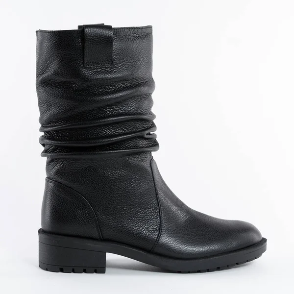 Low Straight Leather Spring Autumn Women Boot Reaper — Stock Photo, Image