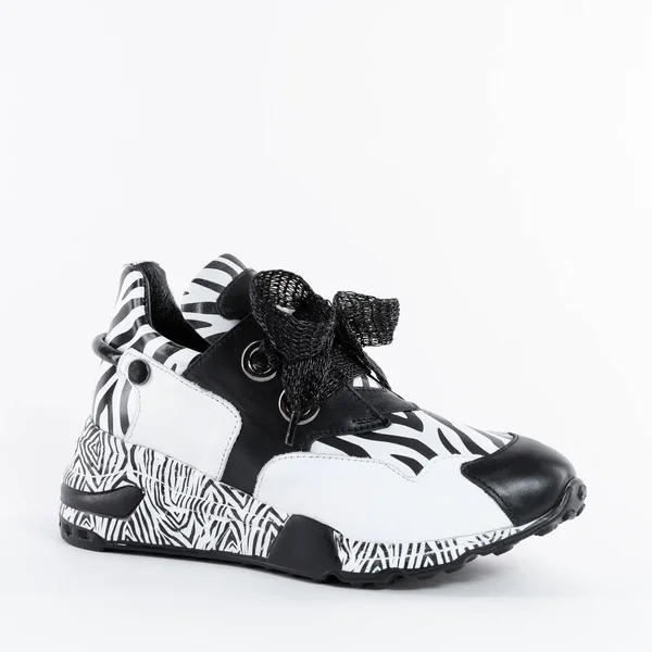 Moda Beyaz Deri Kadın Zebra Parmak İzi